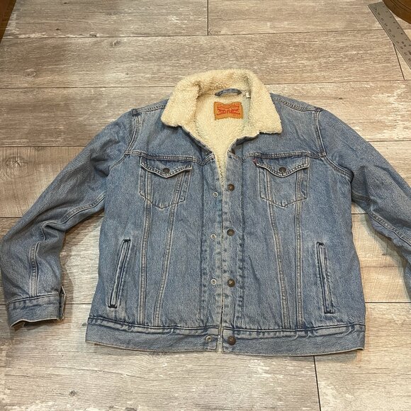 VTG 90s Levi's Original Sherpa Trucker Jacket Mens Larege - Picture 1 of 7